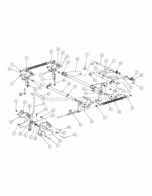 Lift Assembly Diagram and Parts List for M60-KW 53AH5D8X750 Cub Cadet Sprayer